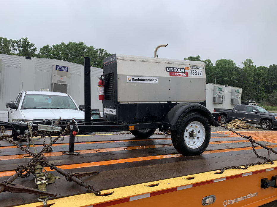 2019 Lincoln Electric Vantage 322 Welder Ready-Pak 3, Two wheel trailer, Fender and Light kit, Cable Rack