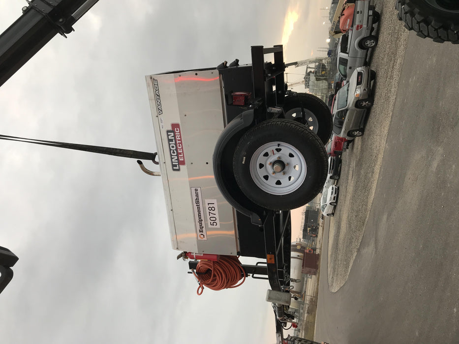 2019 Lincoln Electric Vantage 322 Welder Ready-Pak 3, Two wheel trailer, Fender and Light kit, Cable Rack