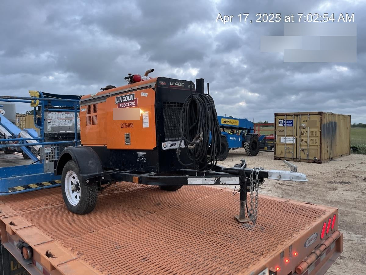 2022 Lincoln Electric LE400 Kubota V1505, Trlr, Cable Rack, Light Kit, ES Decals, T3