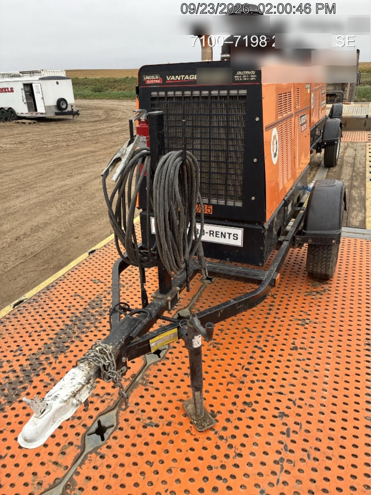 2021 Lincoln Electric Vantage 549X Ready Pak 3, ORANGE (includes trailer, cable rack, fender light kit)