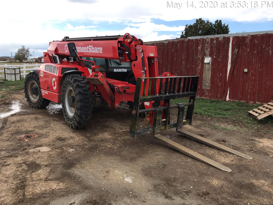 2020 Manitou MTA12055SER3 Cab/Heat/Air, Solid Tires, Amber Strobe, Lift Hook w/66" Carriage, 60" Forks