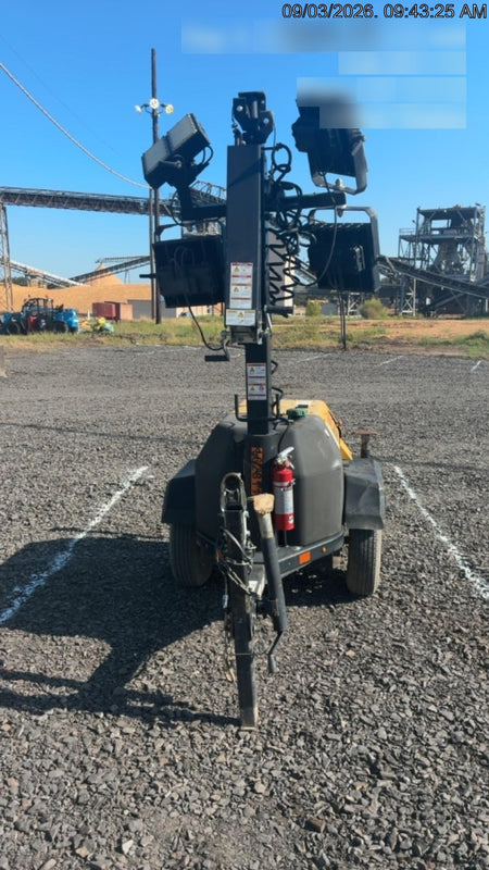 2021 Allmand NLV3GR (4) LED Light Fixture 350W, 23' Vertical Mast, 3kW Prime, Towable, Deep Sea L401, Leveling Jacks, Yanmar T4F 5.8hp