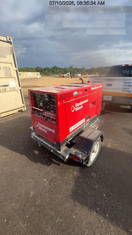 2022 Shindaiwa DGW400MDL Kubota D902 Engine, 23 HP, Dual Op Welder, Wire, Arc, Droop Stick, Tig, and CC Stick Functionality, Simulphase, 3 Phase and 1 Phase Gen Output, Single Axle NB Trlr, Slr Trckl Chrg 12V 12W, Fire Ext