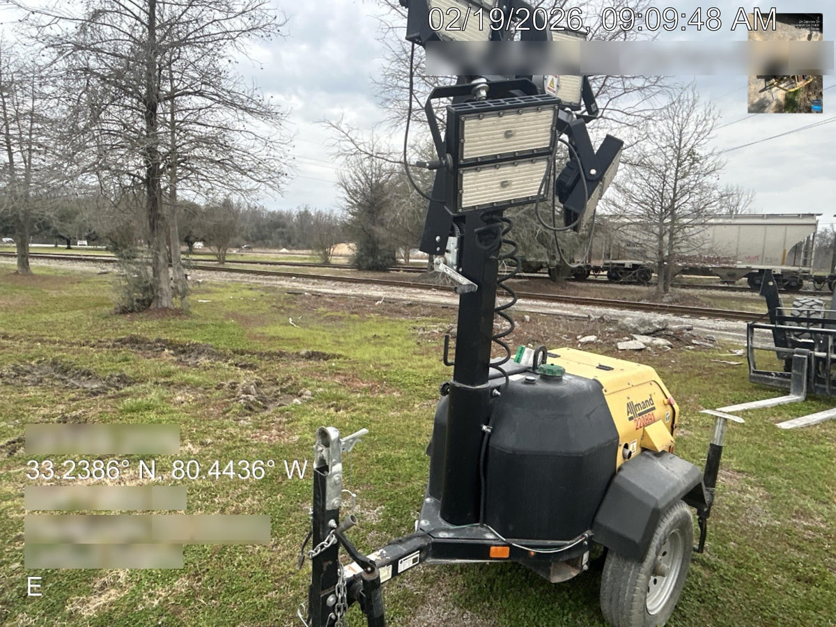 2022 Allmand NLV3GR (4) LED Light Fixture 350W, 23' Vertical Mast, 3kW Prime, Towable, Deep Sea L401, Leveling Jacks, Yanmar T4F 5.8hp