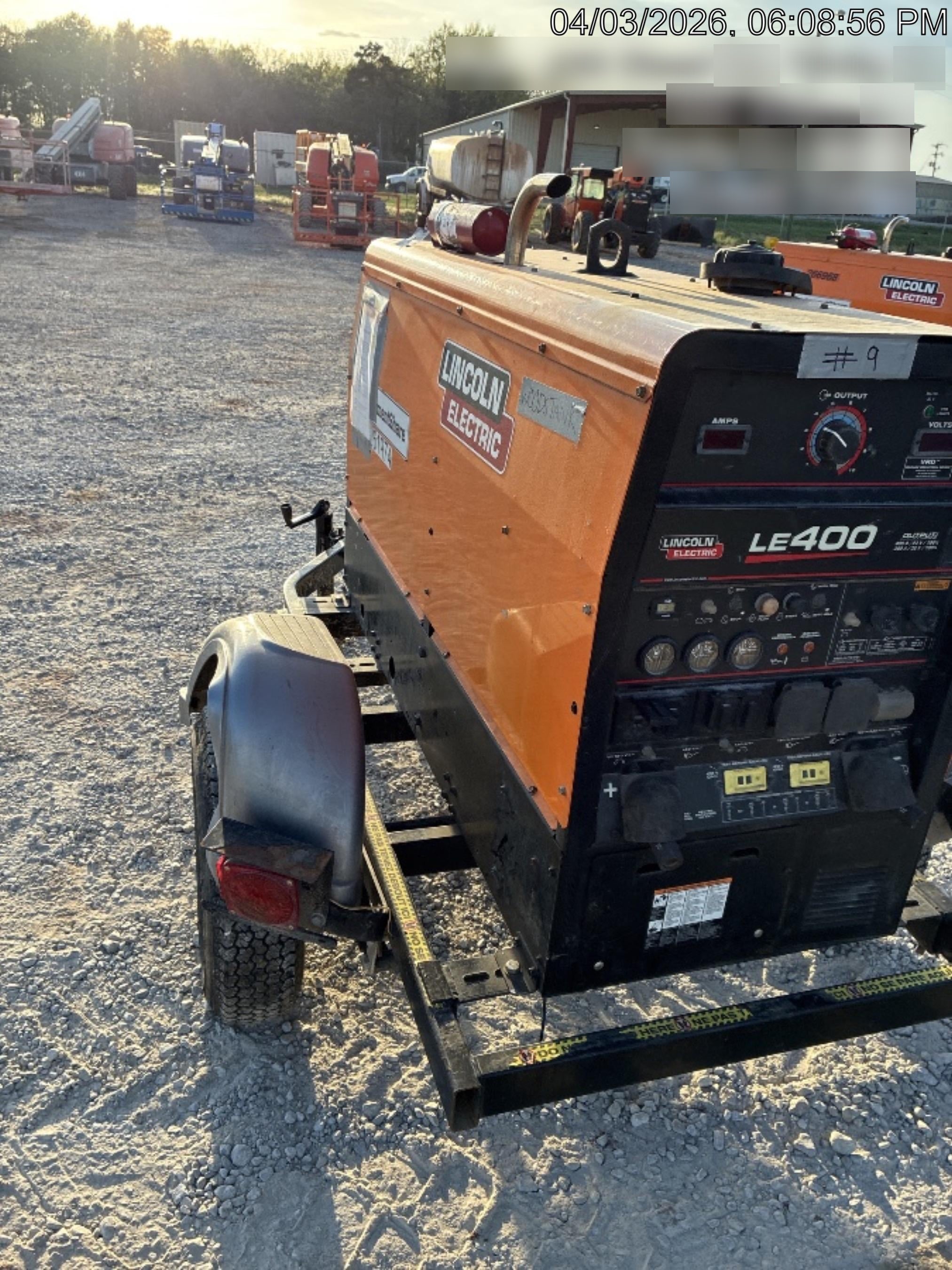 2022 Lincoln Electric LE400 Kubota V1505, Trlr, Cable Rack, Light Kit, ES Decals, T3