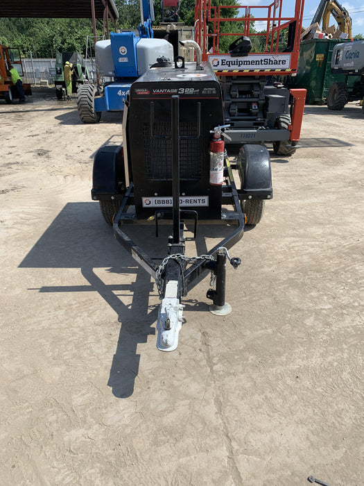 2019 Lincoln Electric Vantage 322 Welder Ready-Pak 3, Two wheel trailer, Fender and Light kit, Cable Rack