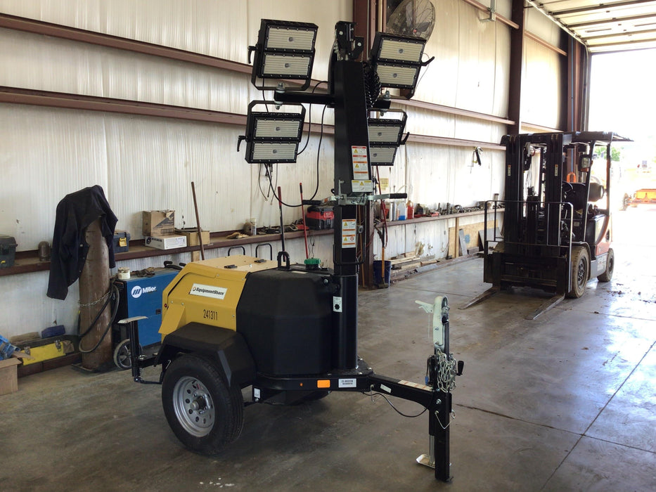 2022 Allmand NLV3GR (4) LED Light Fixture 350W, 23' Vertical Mast, 3kW Prime, Towable, Deep Sea L401, Leveling Jacks, Yanmar T4F 5.8hp