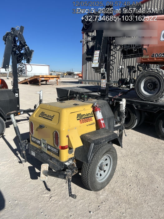 Allmand NLV3GR (4) LED Light Fixture 350W, 23' Vertical Mast, 3kW Prime, Towable, Deep Sea L401, Leveling Jacks, Yanmar T4F 5.8hp