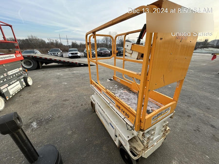 Custom Equipment HB-1430 <ul>
 <li>Hy-Brid Scissor Lift</li>
  <li>Platform capacity up to 670 lbs.</li>
  <li>Working height up to 20 ft</li>
  <li>Weighs under 1,700 lbs.</li>
  <li>Non-marking wheels </li>
</ul>