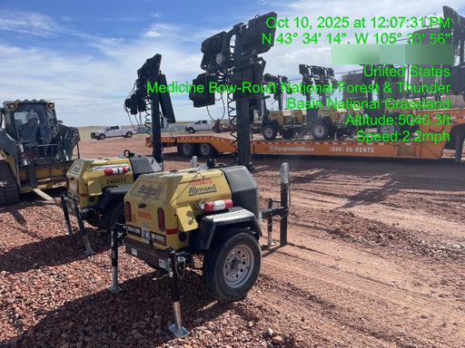 2022 Allmand NLV3GR (4) LED Light Fixture 350W, 23' Vertical Mast, 3kW Prime, Towable, ES Decals, T3