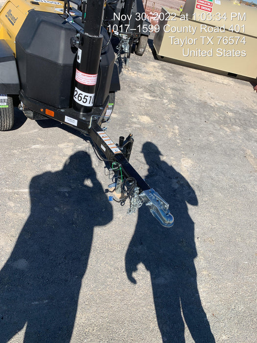 2022 Allmand NLV3GR (4) LED Light Fixture 350W, 23' Vertical Mast, 3kW Prime, Towable, ES Decals, T3