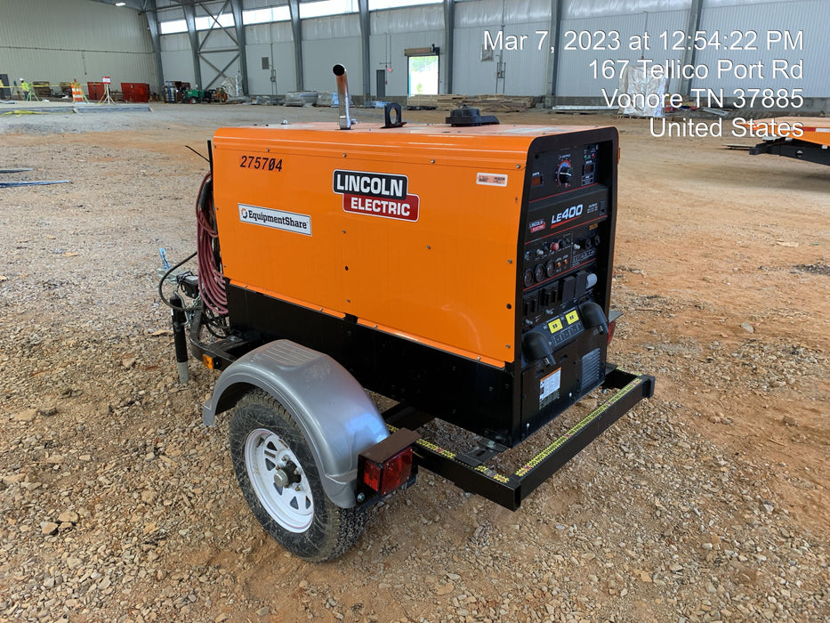 2022 Lincoln Electric LE400 Kubota V1505, Trlr, Cable Rack, Light Kit, ES Decals, T3