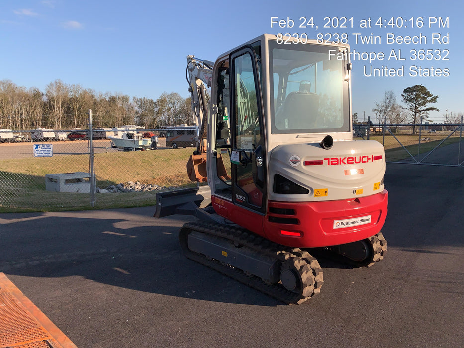 2020 Takeuchi TB-235-2CR Cab/Heat/Air, Rubber Tracks, Manual TAG QC