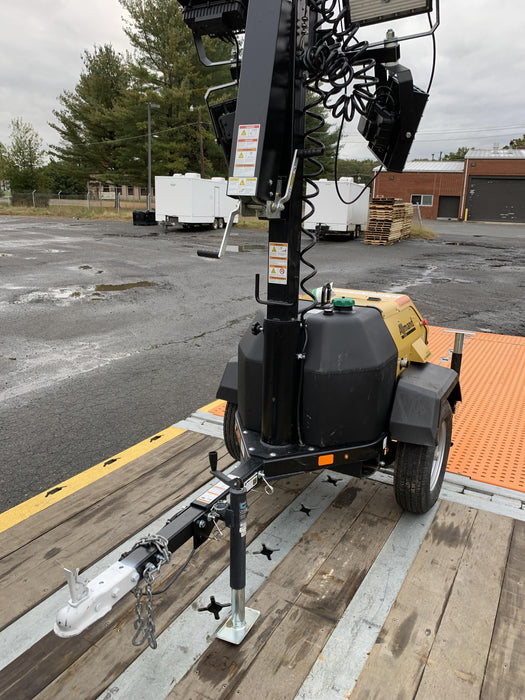 2021 Allmand NLV3GR (4) LED Light Fixture 350W, 23' Vertical Mast, 3kW Prime, Towable, Deep Sea L401, Leveling Jacks, Yanmar T4F 5.8hp