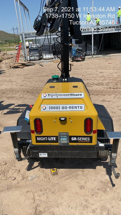 2021 Allmand NLV3GR (4) LED Light Fixture 350W, 23' Vertical Mast, 3kW Prime, Towable, Deep Sea L401, Leveling Jacks, Yanmar T4F 5.8hp