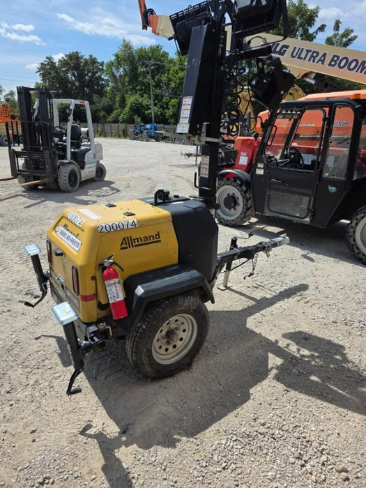 2022 Allmand NLV3GR (4) LED Light Fixture 350W, 23' Vertical Mast, 3kW Prime, Towable, Deep Sea L401, Leveling Jacks, Yanmar T4F 5.8hp