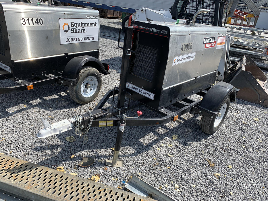 2019 Lincoln Electric Vantage 322 Ready-Pak 3, Two Wheel Trailer, Fender and Light Kit, Cable Rack