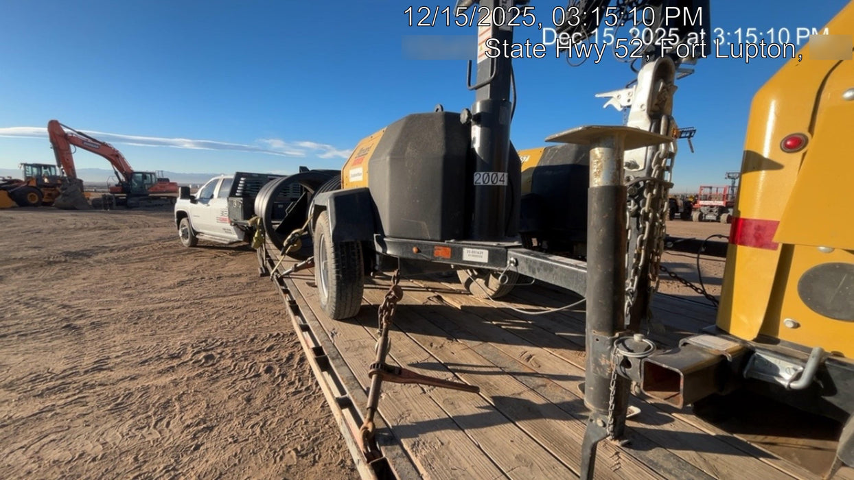 2022 Allmand NLV3GR (4) LED Light Fixture 350W, 23' Vertical Mast, 3kW Prime, Towable, Deep Sea L401, Leveling Jacks, Yanmar T4F 5.8hp