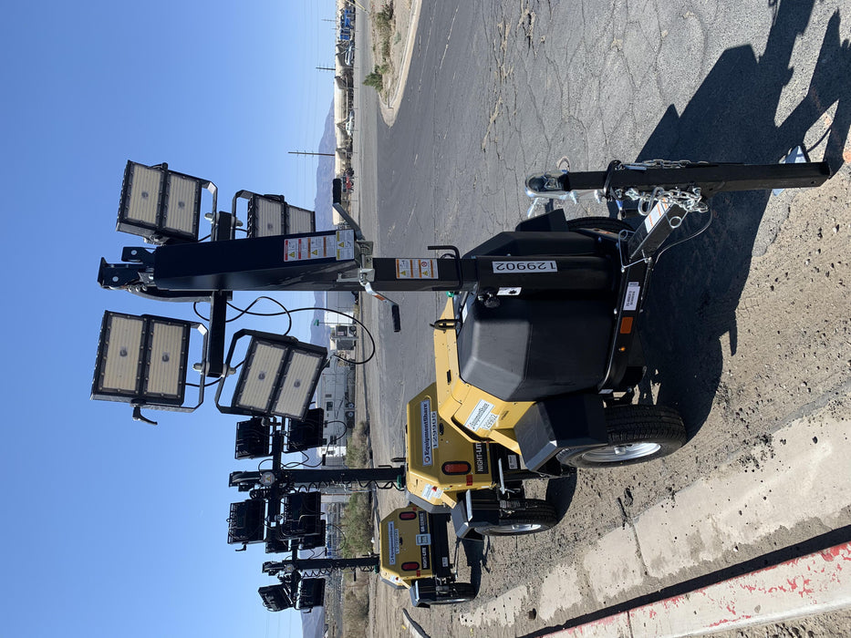 2021 Allmand NLV3GR (4) LED Light Fixture 350W, 23' Vertical Mast, 3kW Prime, Towable, Deep Sea L401, Leveling Jacks, Yanmar T4F 5.8hp