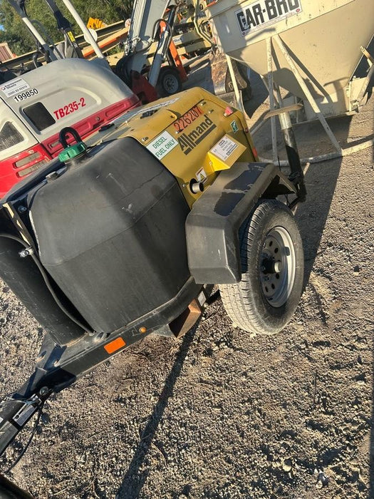 2022 Allmand NLV3GR (4) LED Light Fixture 350W, 23' Vertical Mast, 3kW Prime, Towable, Deep Sea L401, Leveling Jacks, Yanmar T4F 5.8hp