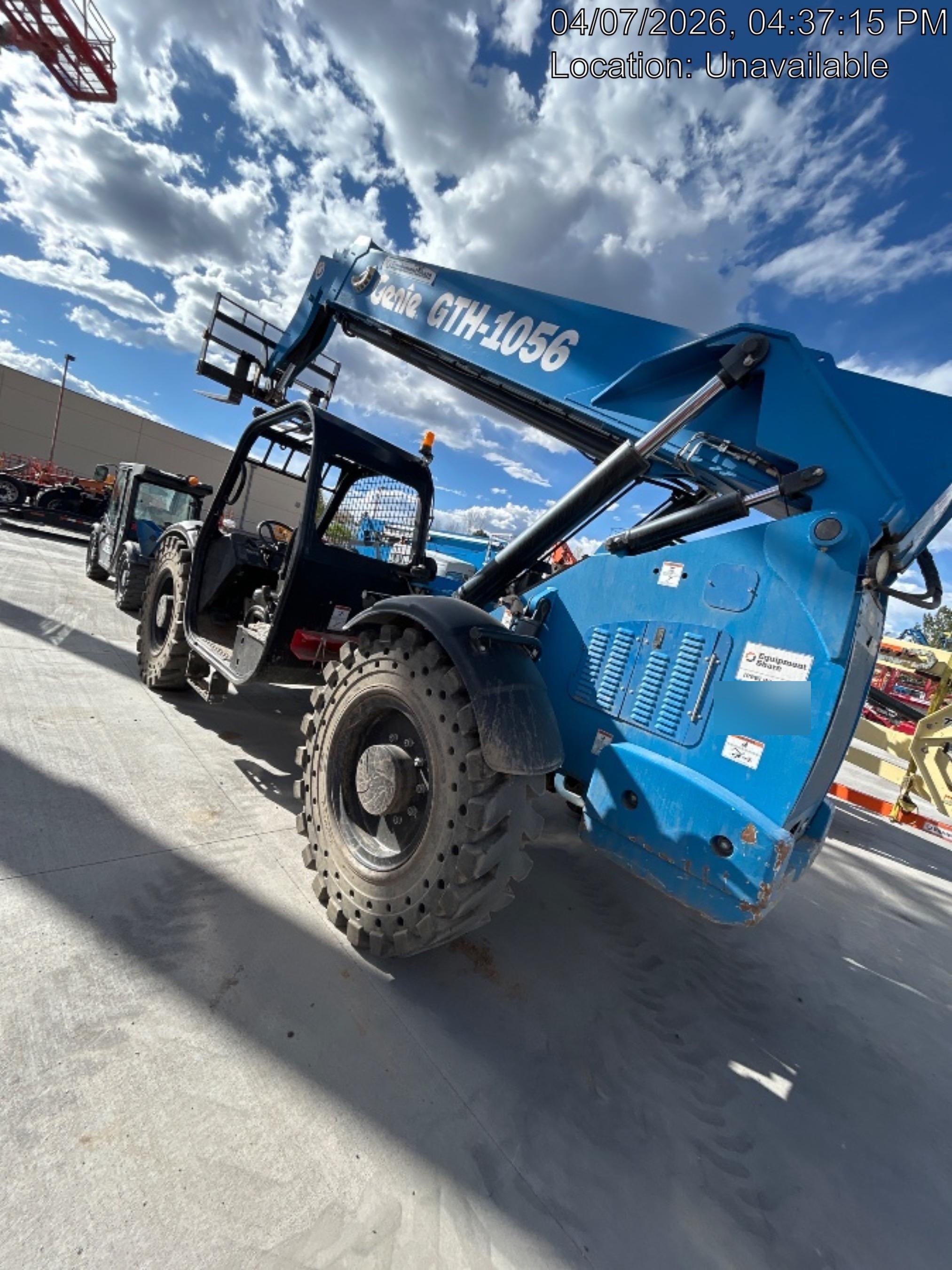 2018 Genie GTH-1056 Genie GTH-1056 w/Open ROPS, Solid Tires, Work Lights, 60" carriage/forks, cab mesh, beacon