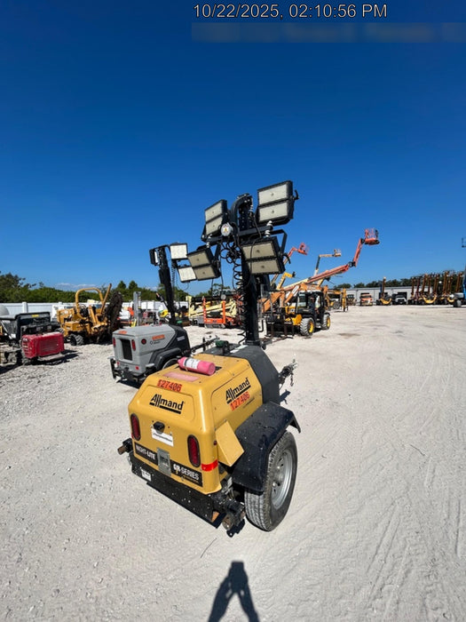 2021 Allmand NLV3GR (4) LED Light Fixture 350W, 23' Vertical Mast, 3kW Prime, Towable, Deep Sea L401, Leveling Jacks, Yanmar T4F 5.8hp