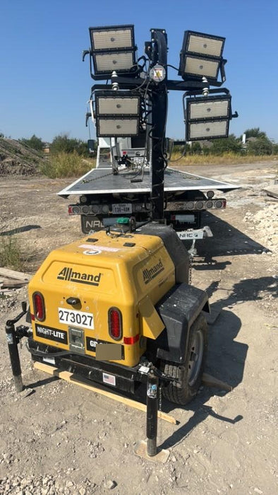 2022 Allmand NLV3GR (4) LED Light Fixture 350W, 23' Vertical Mast, 3kW Prime, Towable, ES Decals, T3