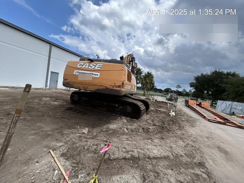 2017 Case CX350D CAB A/C, 13'-3" ARM, STEEL TRACKS