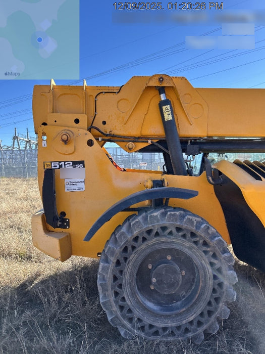 2019 JCB 512-56 Enclosed Cab, 74 HP, Solid Tires, Worklights, Beacon, Aux Hydraulics, Lifting Eye 60" Carriage/60" Forks