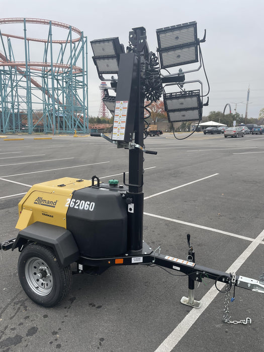 2022 Allmand NLV3GR (4) LED Light Fixture 350W, 23' Vertical Mast, 3kW Prime, Towable, ES Decals, T3