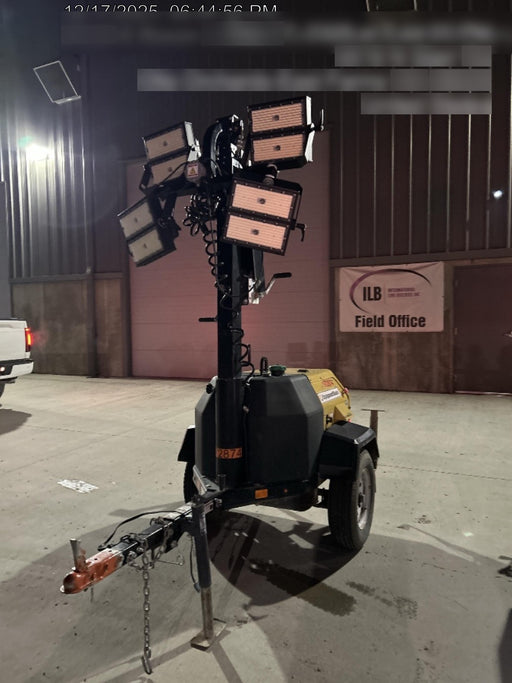 2021 Allmand NLV3GR (4) LED Light Fixture 350W, 23' Vertical Mast, 3kW Prime, Towable, Deep Sea L401, Leveling Jacks, Yanmar T4F 5.8hp