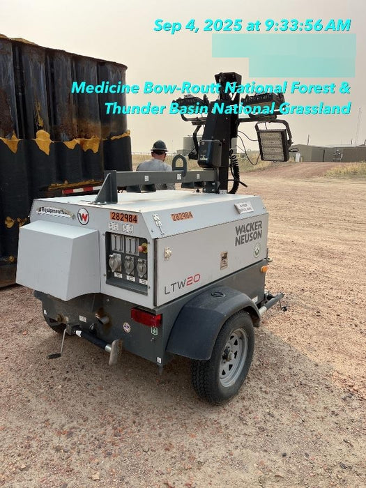 2022 Wacker Neuson LTW20Z1 Isuzu Dsl. Engine, 23' Mast, (4) 300W LED Lights, CWK, Programmable Dawn to Dusk, 360 Deg. Rotation, 57 Gal. Tank, Trailer Mounted