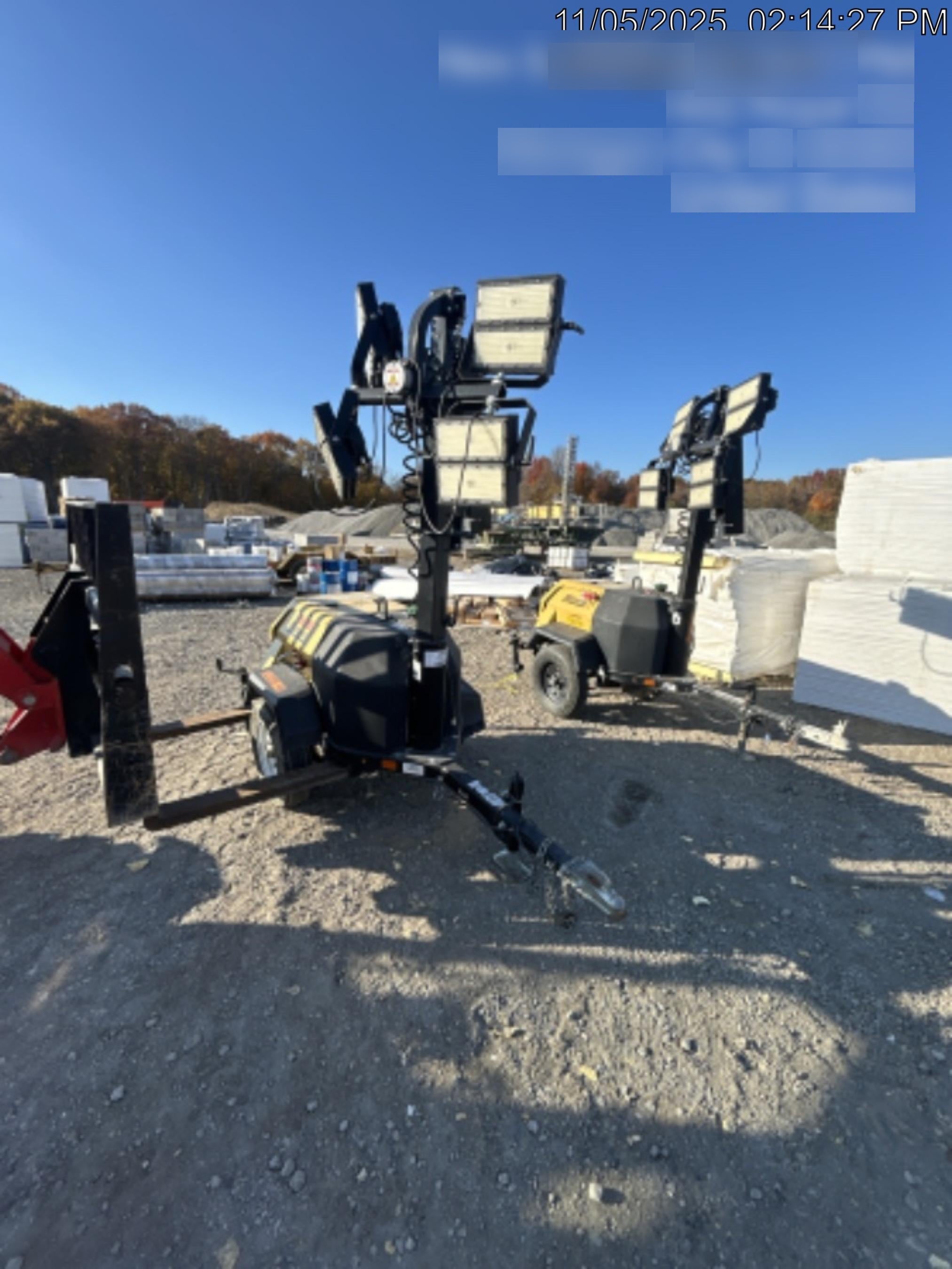 2021 Allmand NLV3GR (4) LED Light Fixture 350W, 23' Vertical Mast, 3kW Prime, Towable, Deep Sea L401, Leveling Jacks, Yanmar T4F 5.8hp