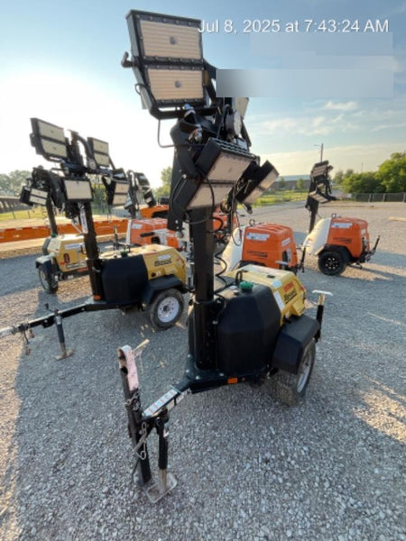 2022 Allmand NLV3GR (4) LED Light Fixture 350W, 23' Vertical Mast, 3kW Prime, Towable, ES Decals, T3