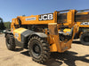 2019 JCB 510-56 74 HP w/Open ROPS, Beacon, Aux Hydraulics, Worklights, Solid Tires w/60" Carriage/Forks