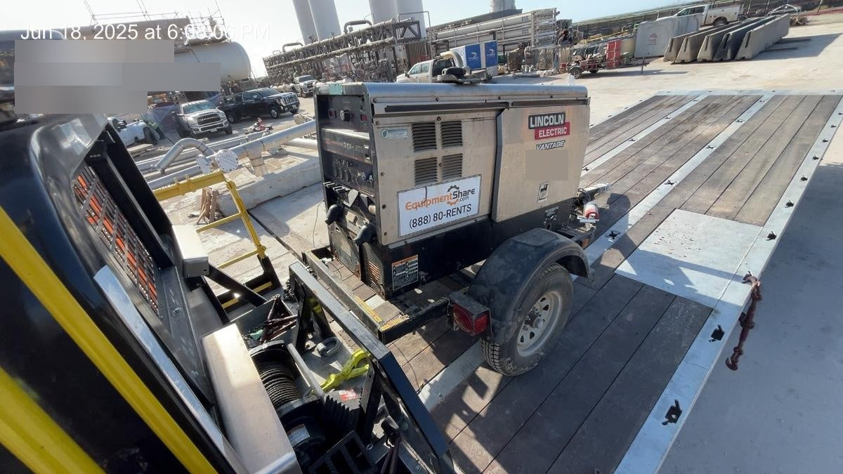 2018 Lincoln Electric Vantage 322 Lincoln Vantage 322 Welder Ready Pak 3 - Vantage 322, Trailer, Fender and light kit, Cable rack