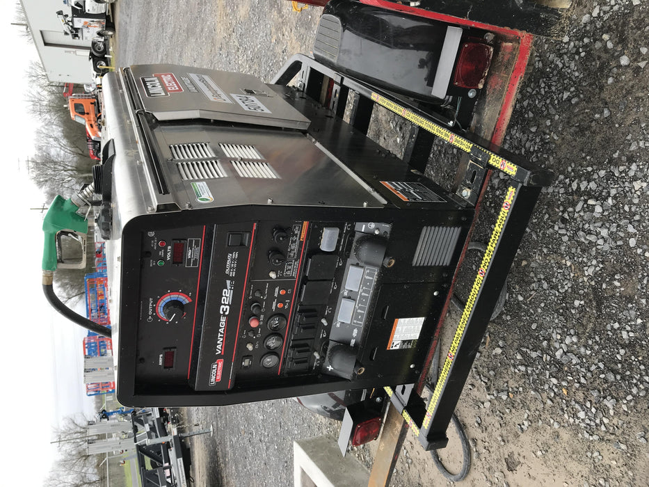 2019 Lincoln Electric Vantage 322 Welder Ready-Pak 3, Two wheel trailer, Fender and Light kit, Cable Rack