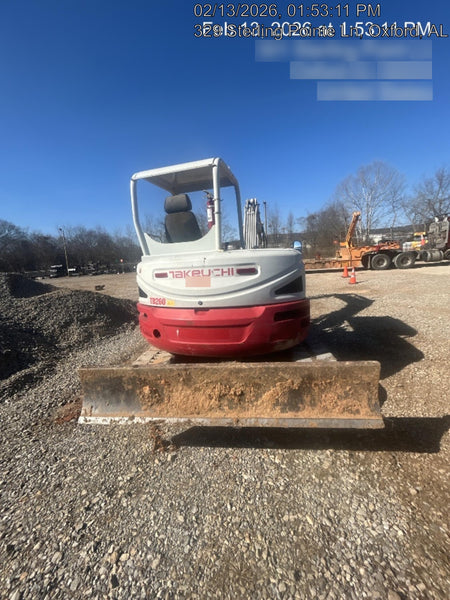 2019 Takeuchi TB260 Canopy, Standard Blade, Auxiliary hydraulics Manual QC, Hydraulic thumb, 12" ,18", 24" Bucket