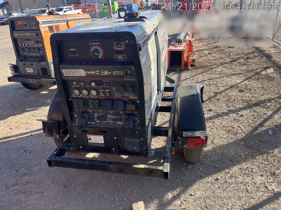 2019 Lincoln Electric Vantage 322 Welder Ready-Pak 3, Two wheel trailer, Fender and Light kit, Cable Rack