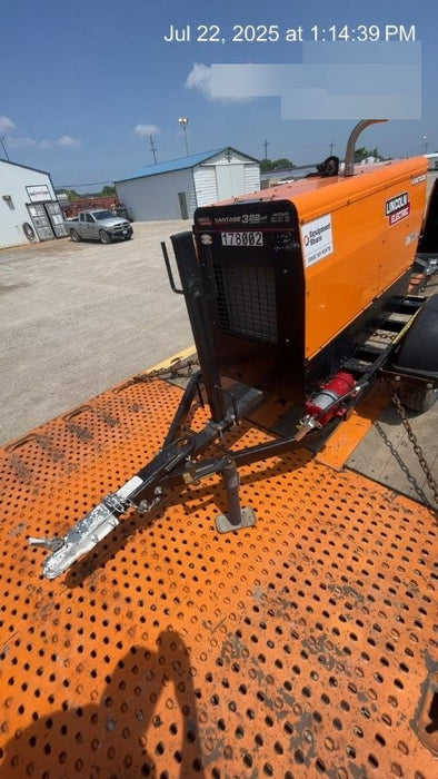 2021 Lincoln Electric Vantage 322 Vantage 322 Ready Pak 3 w/ Decals, ORANGE (includes trailer, cable rack, fender light kit) NO Telematics