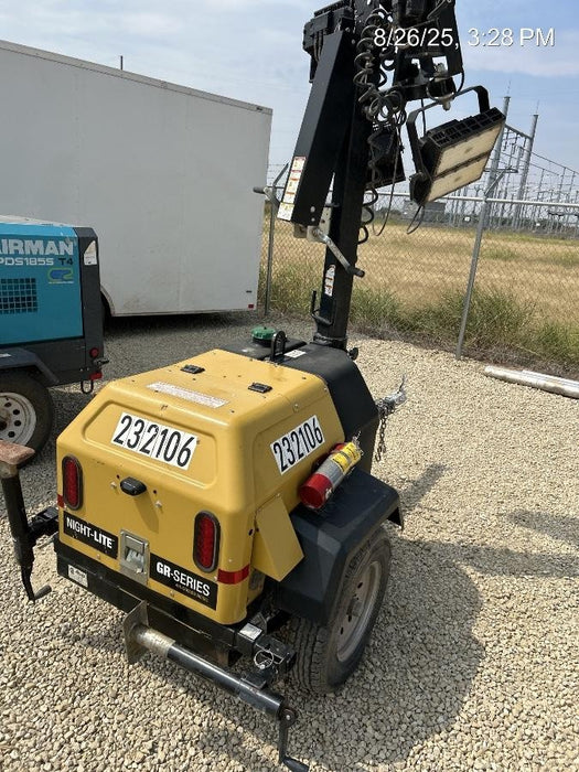 2022 Allmand NLV3GR (4) LED Light Fixture 350W, 23' Vertical Mast, 3kW Prime, Towable, Deep Sea L401, Leveling Jacks, Yanmar T4F 5.8hp