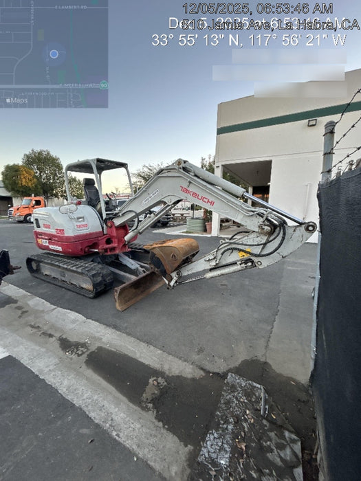 2019 Takeuchi TB260 Canopy, Standard Blade, Auxiliary hydraulics Manual QC, Hydraulic thumb, 12" ,18", 24" Bucket