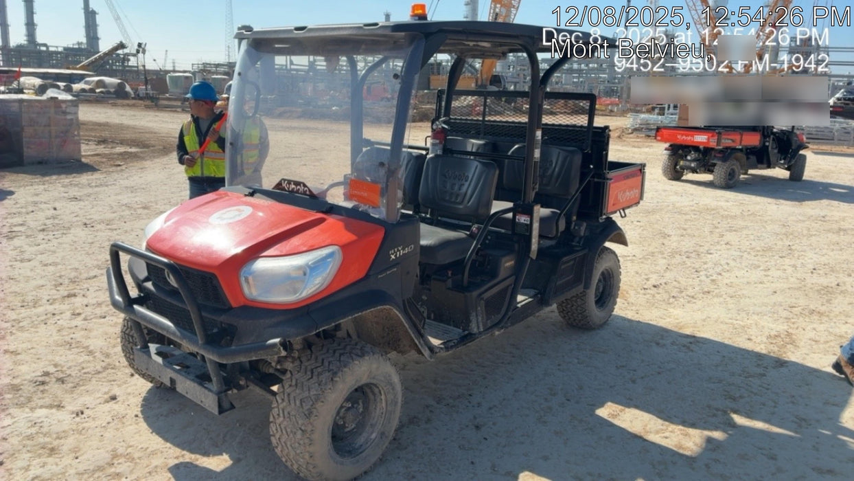 2021 Kubota RTV-X1140W-H Plastic Canopy, Windshield Acrylic Clear, LED Strobe Light, Wire Harness Kit, Back up Alarm