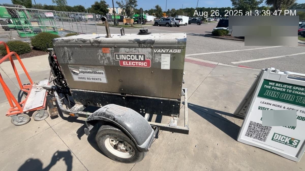 2019 Lincoln Electric Vantage 322 Lincoln Vantage 322 Welder w/Trailer, Light Kit, Cable Rack