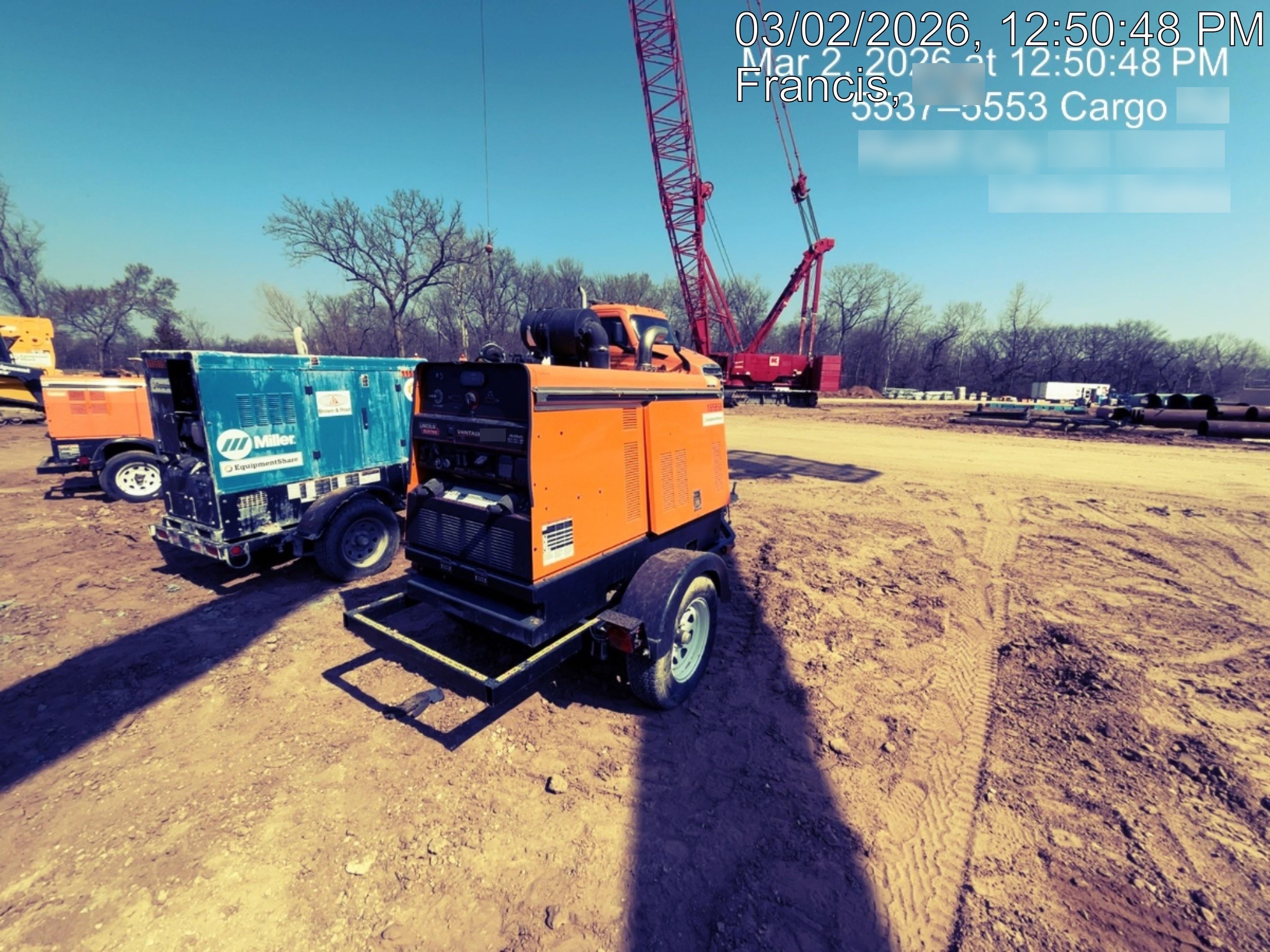 2021 Lincoln Electric Vantage 549X Ready Pak 3, ORANGE (includes trailer, cable rack, fender light kit)