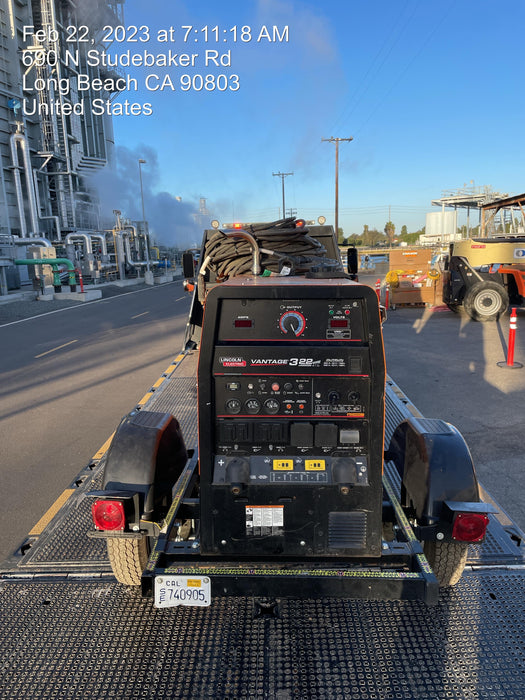 2021 Lincoln Electric Vantage 322 Vantage 322 Ready Pak 3 w/ Decals, ORANGE (includes trailer, cable rack, fender light kit) NO Telematics