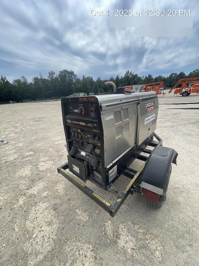 2019 Lincoln Electric Vantage 322 Ready-Pak 3, Two Wheel Trailer, Fender and Light Kit, Cable Rack
