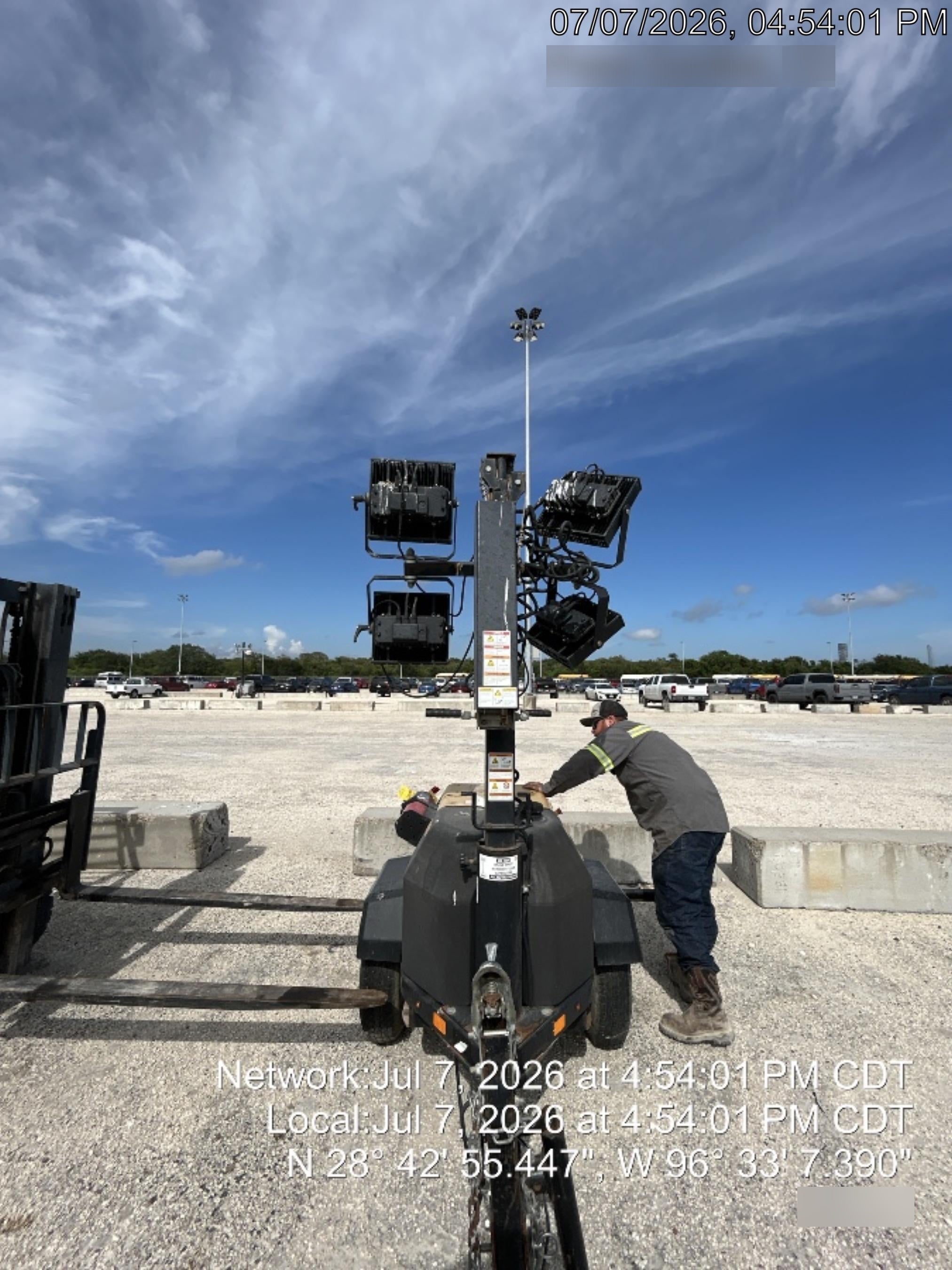 2022 Allmand NLV3GR (4) LED Light Fixture 350W, 23' Vertical Mast, 3kW Prime, Towable, Deep Sea L401, Leveling Jacks, Yanmar T4F 5.8hp