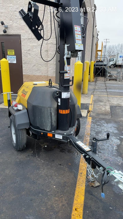 2022 Allmand NLV3GR (4) LED Light Fixture 350W, 23' Vertical Mast, 3kW Prime, Towable, Deep Sea L401, Leveling Jacks, Yanmar T4F 5.8hp