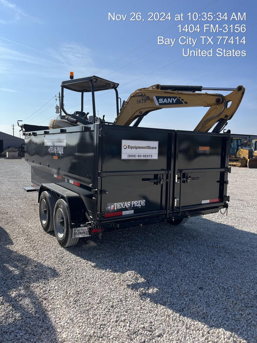 2025 TEXAS PRIDE TRAILERS 14'L x 7'W 5 Cu Yd Trunnion Hydraulic Dump
